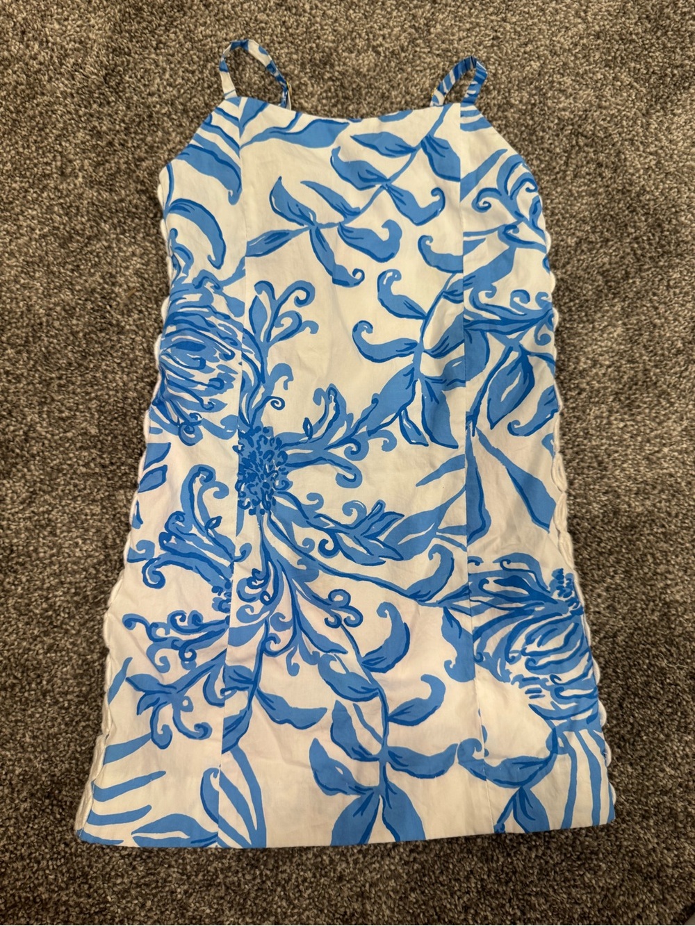 Lilly Pulitzer White Dress with Blue Floral Print